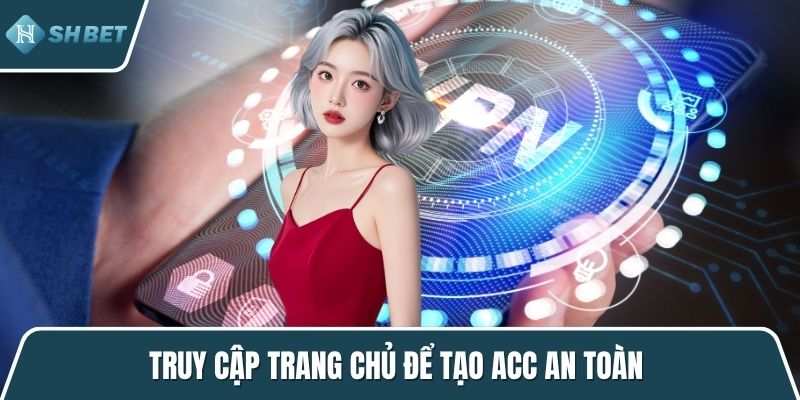 Truy cập trang chủ để tạo acc an toàn